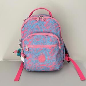 Kipling Seoul Small Tablet Backpack in Wavy Pink Blue NWT